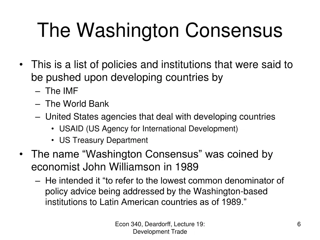 the washington consensus
