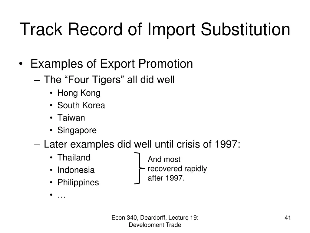 track record of import substitution 2