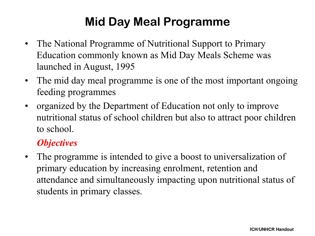 mid day meal programme
