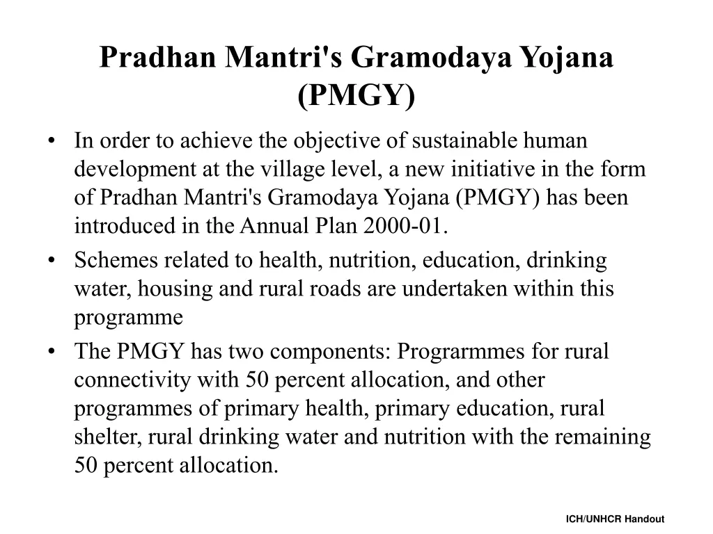 pradhan mantri s gramodaya yojana pmgy