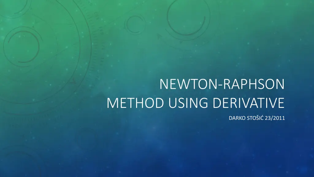 newton raphson method using derivative