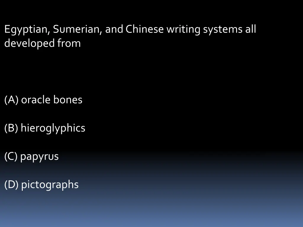 egyptian sumerian and chinese writing systems