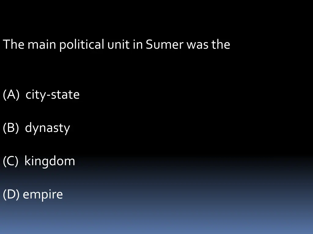 the main political unit in sumer was the