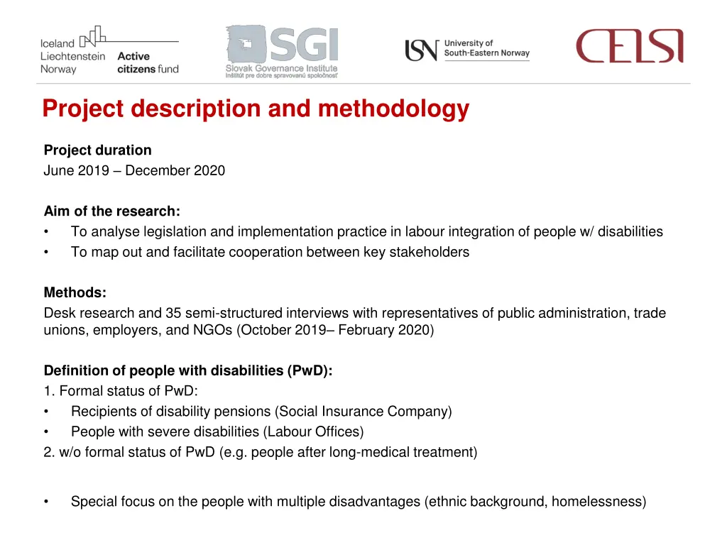project description and methodology