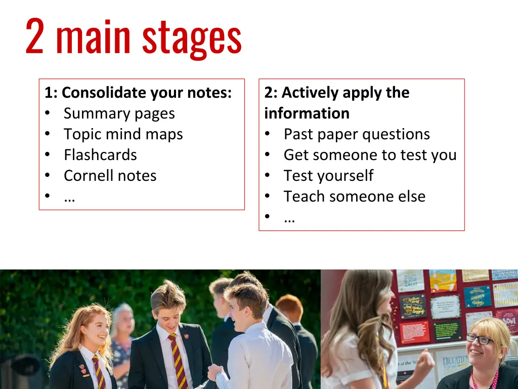 2 main stages