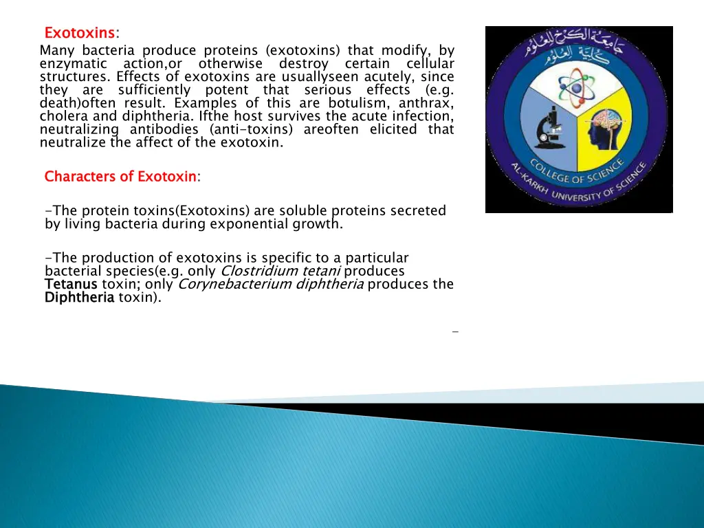 exotoxins many bacteria produce proteins
