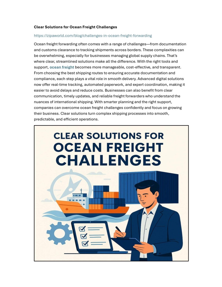 clear solutions for ocean freight challenges