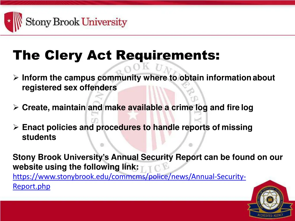 the clery act requirements 1