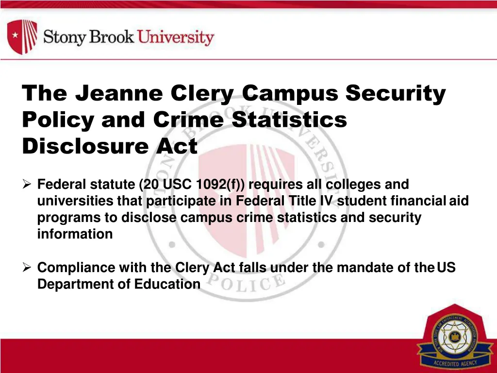 the jeanne clery campus security policy and crime