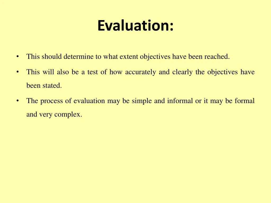 evaluation