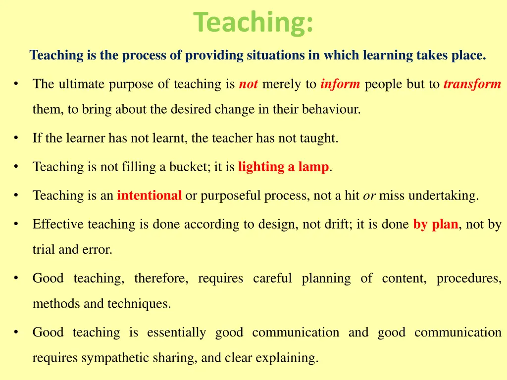 teaching