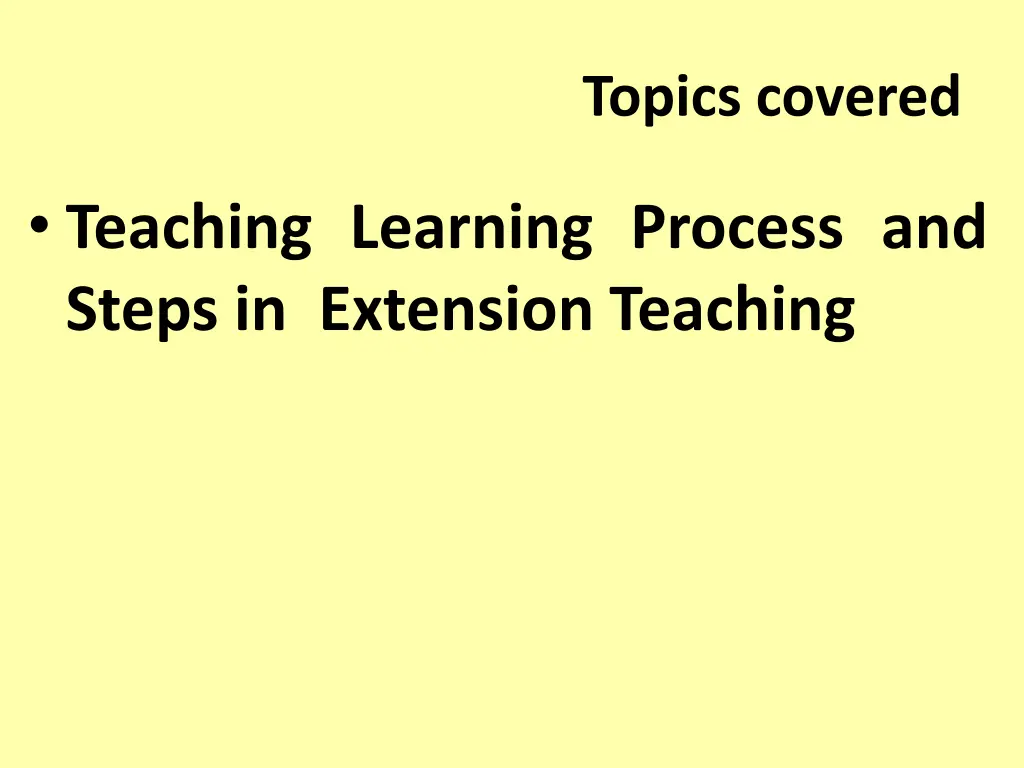 topics covered