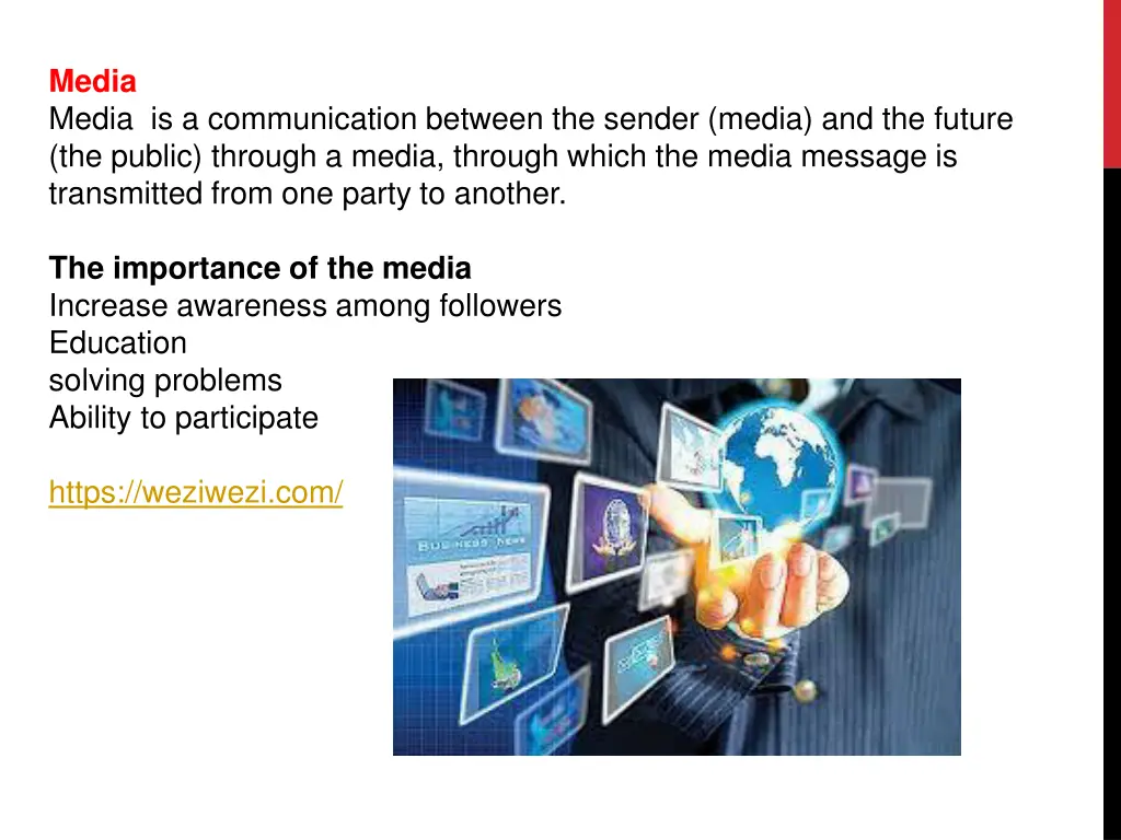 media media is a communication between the sender