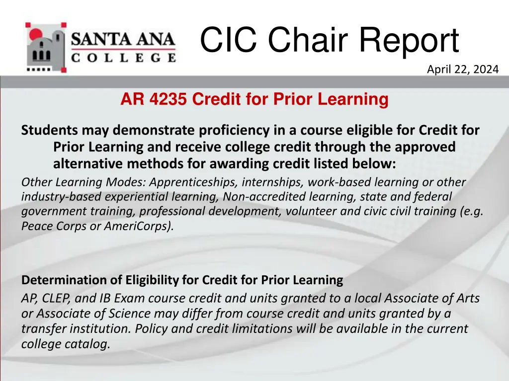 cic chair report 1