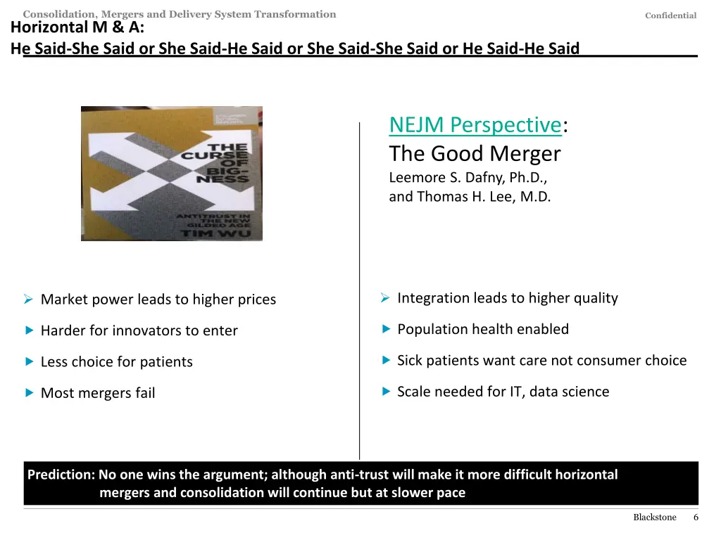 consolidation mergers and delivery system 4
