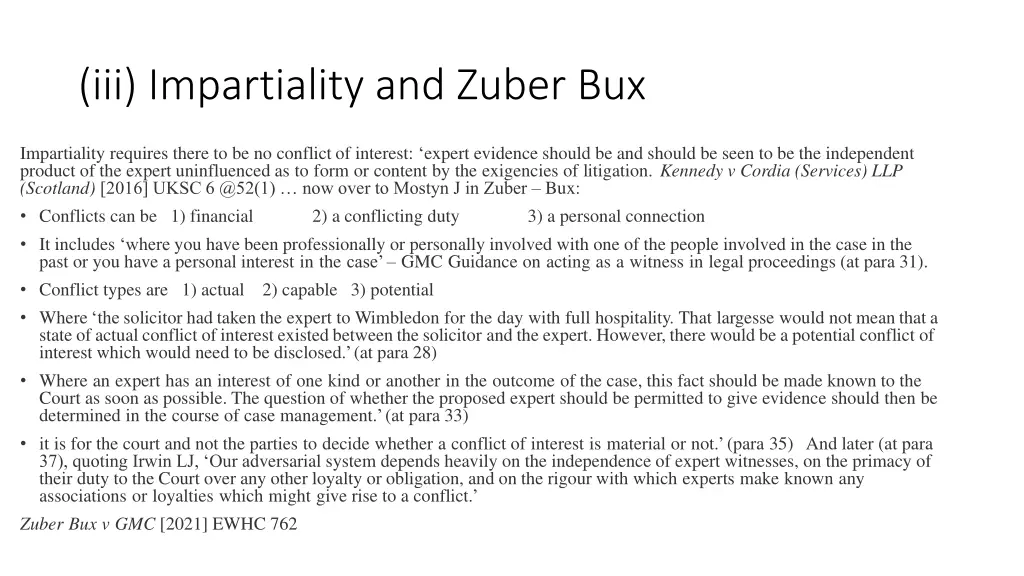 iii impartiality and zuber bux