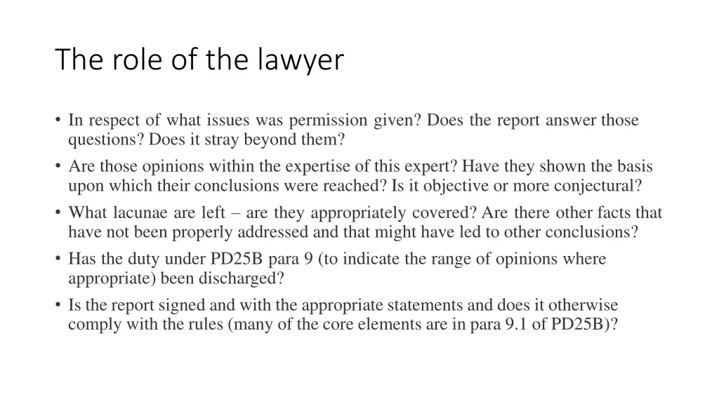 the role of the lawyer