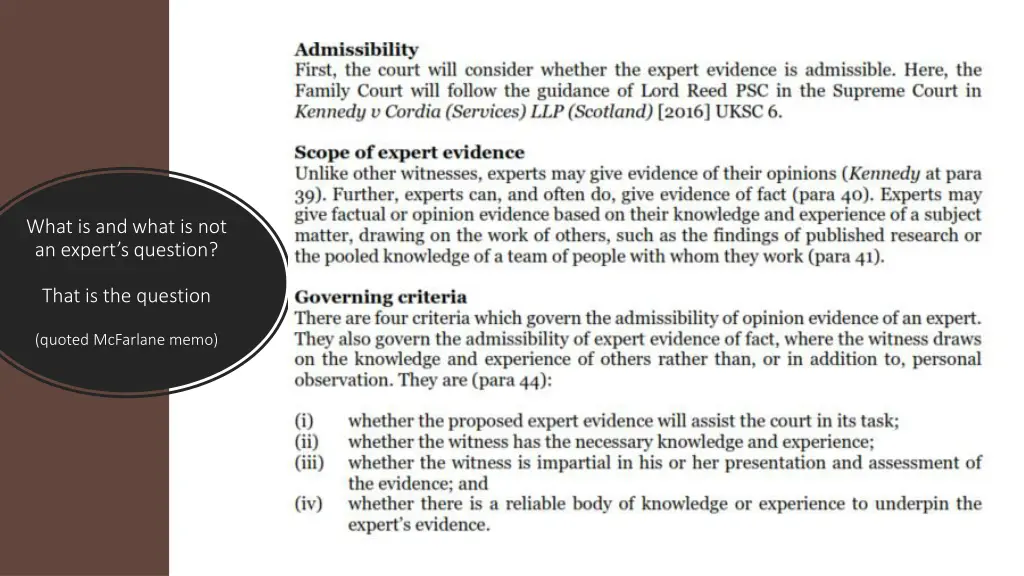 what is and what is not an expert s question