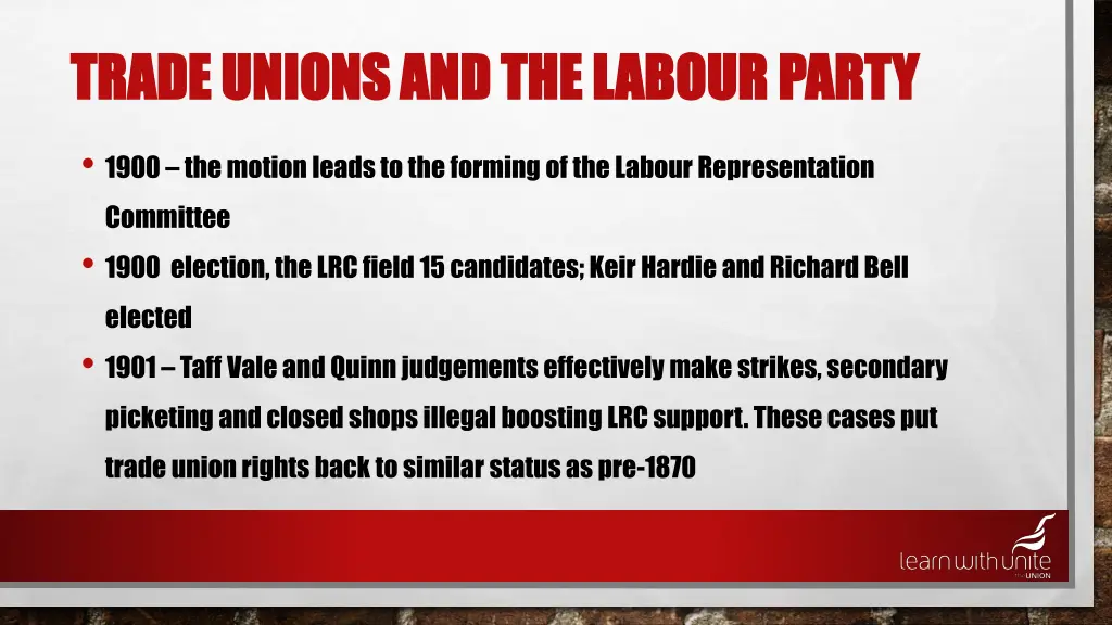trade unions and the labour party trade unions 2