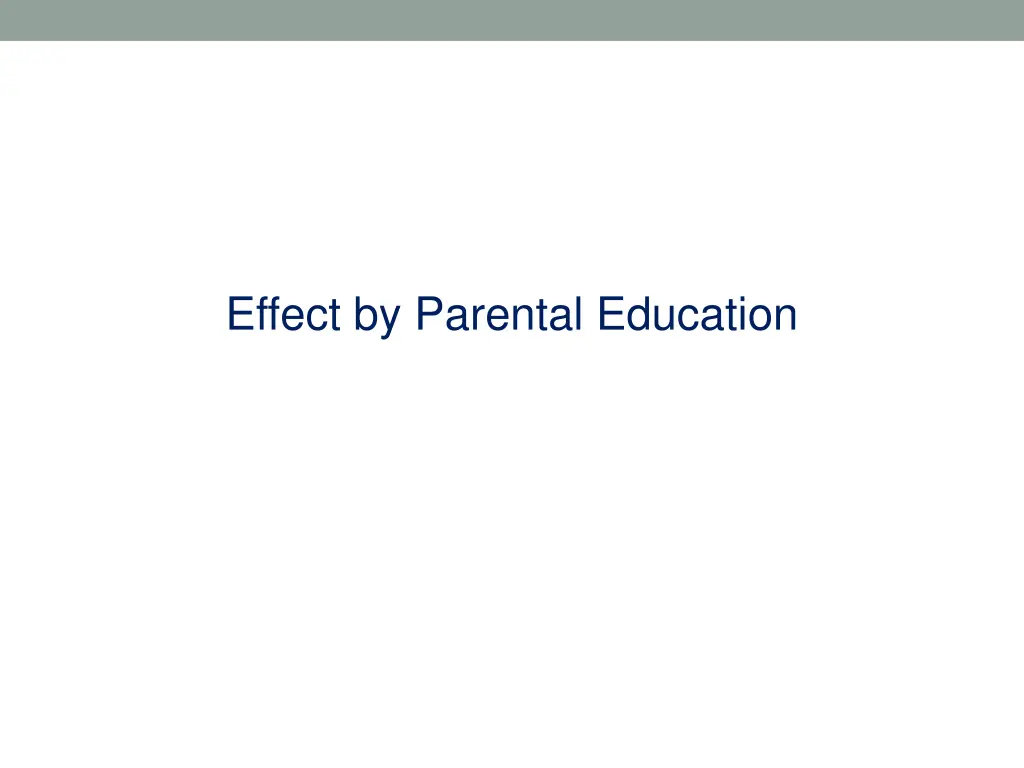 effect by parental education