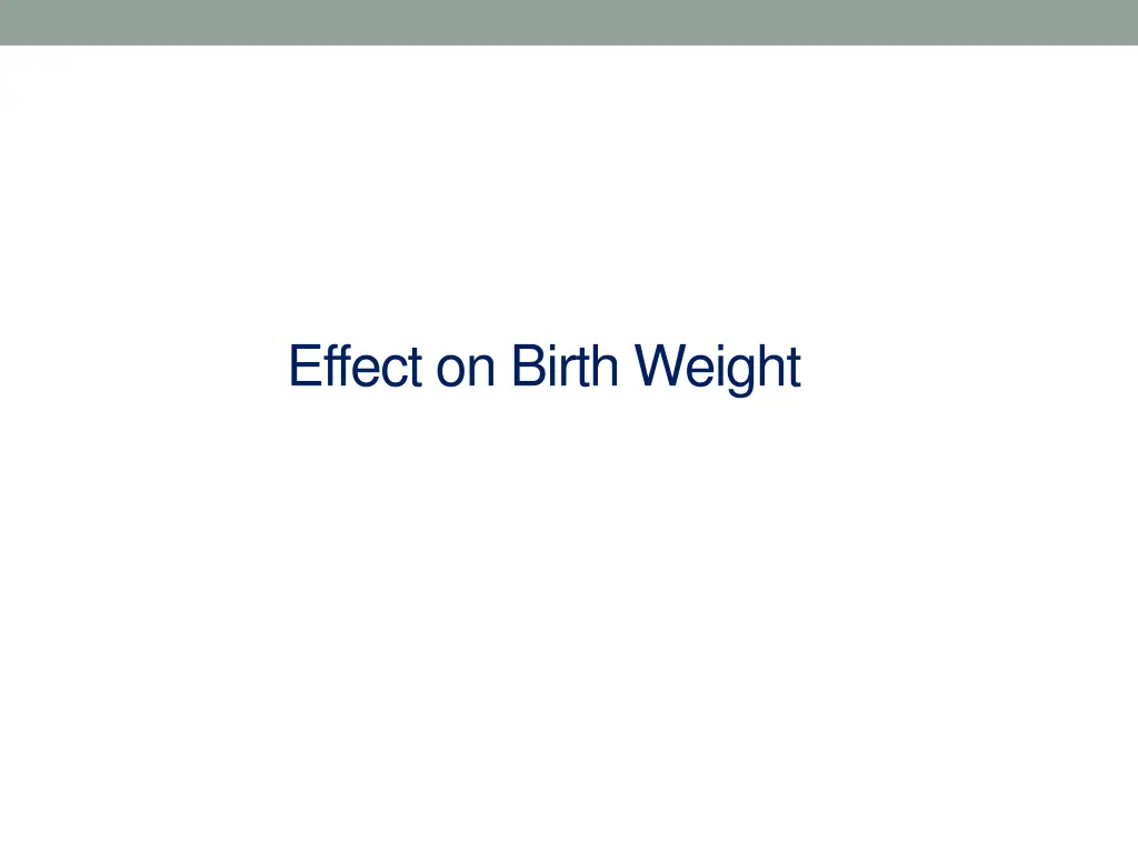 effect on birth weight