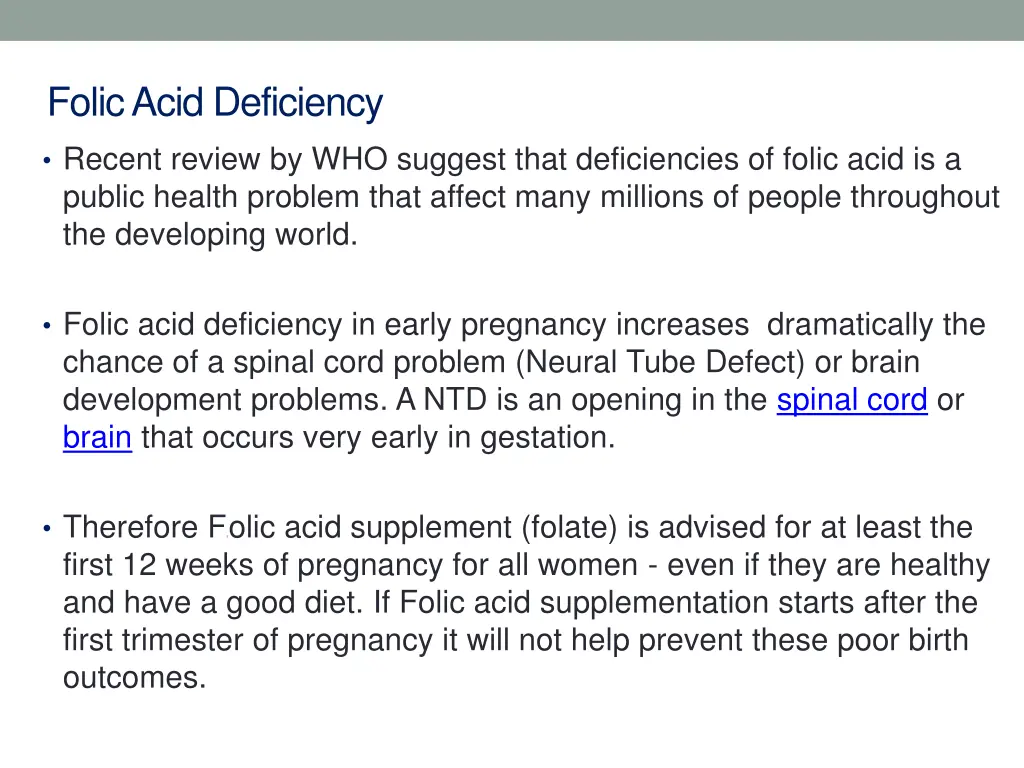 folic acid deficiency