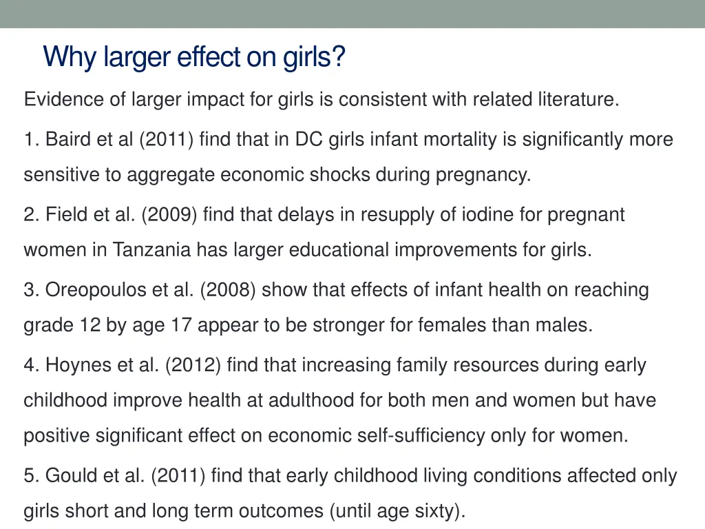 why larger effect on girls