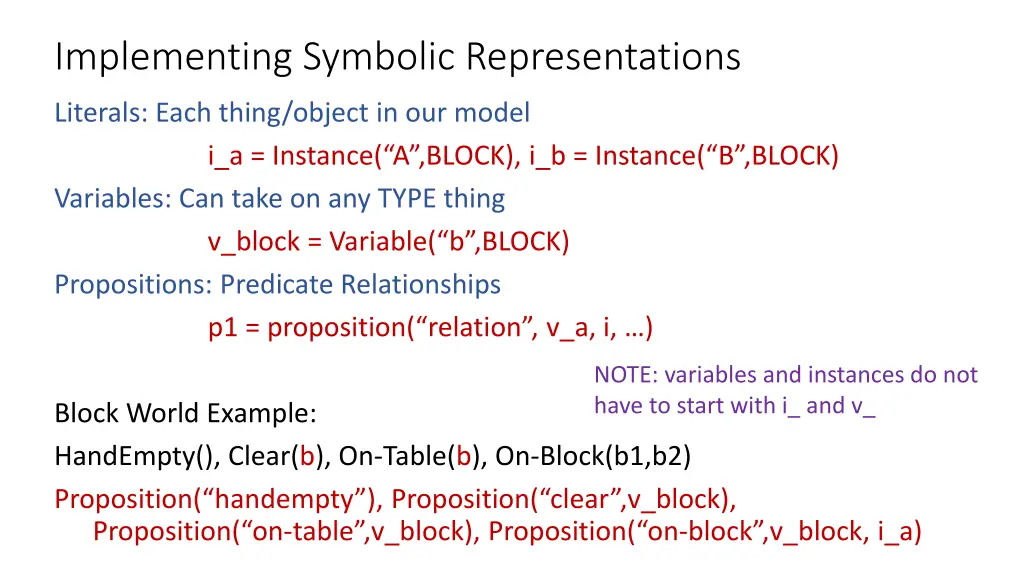 implementing symbolic representations 2