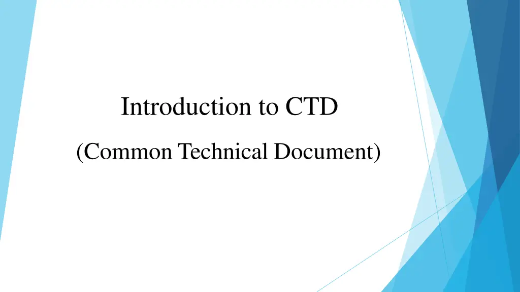 introduction to ctd