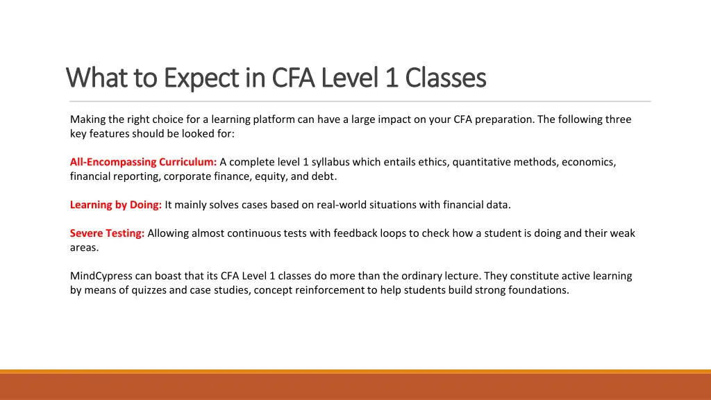 what to expect in cfa level 1 classes what