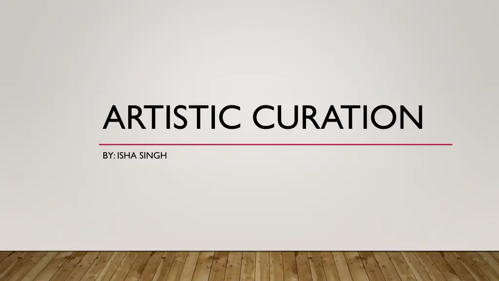 artistic curation
