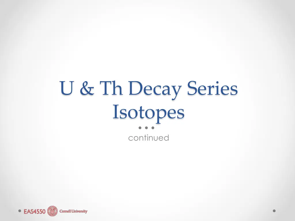 u th decay series isotopes
