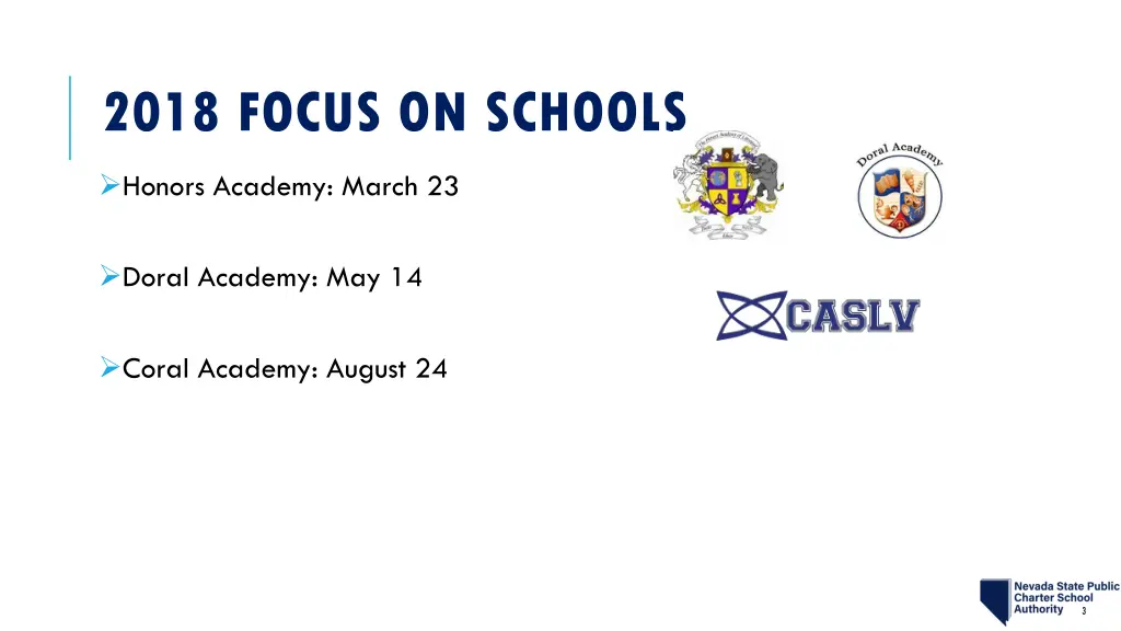 2018 focus on schools