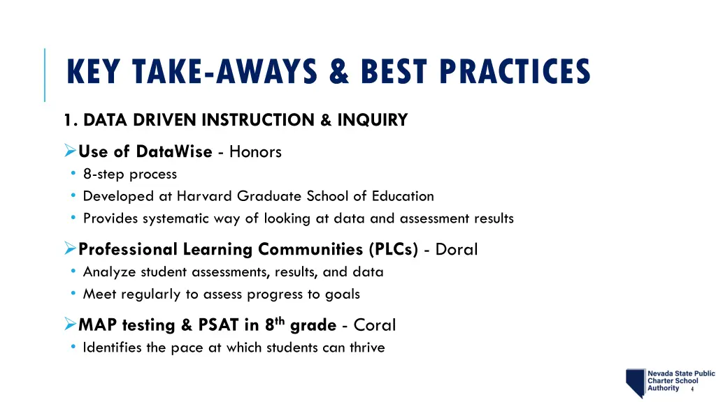key take aways best practices