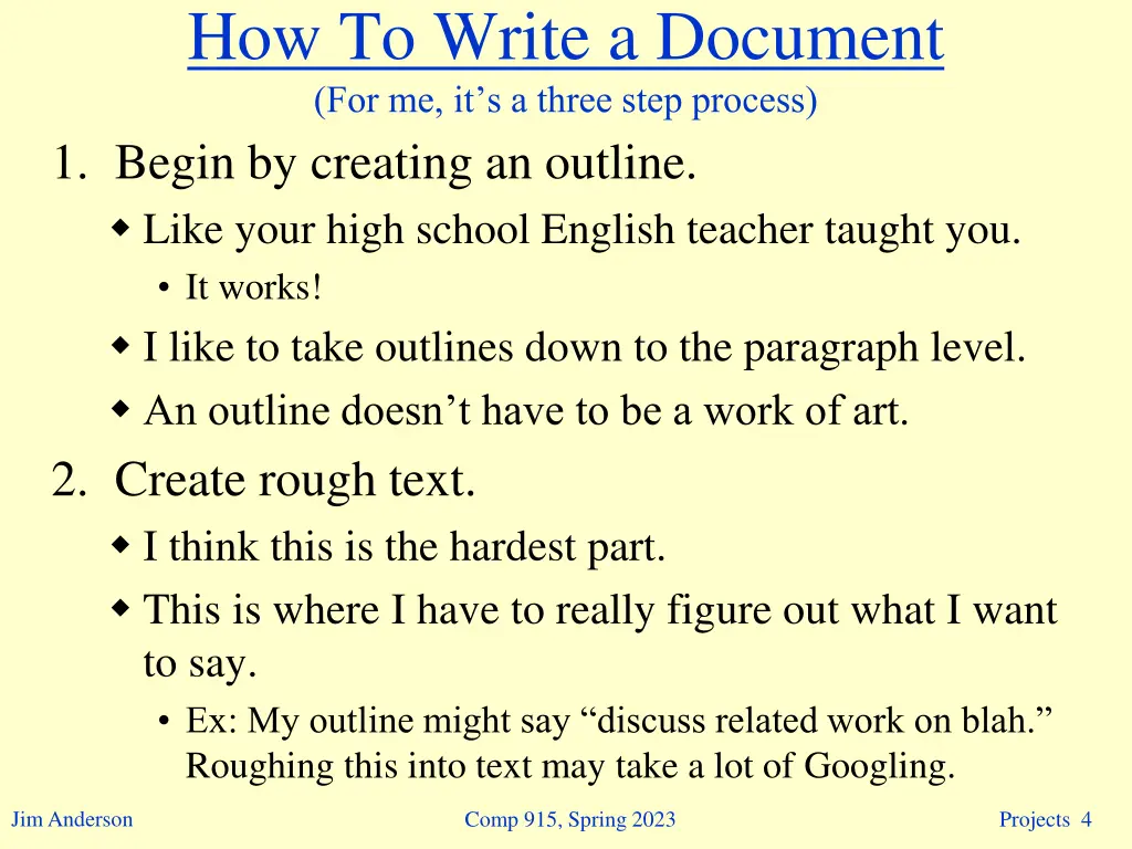 how to write a document for me it s a three step