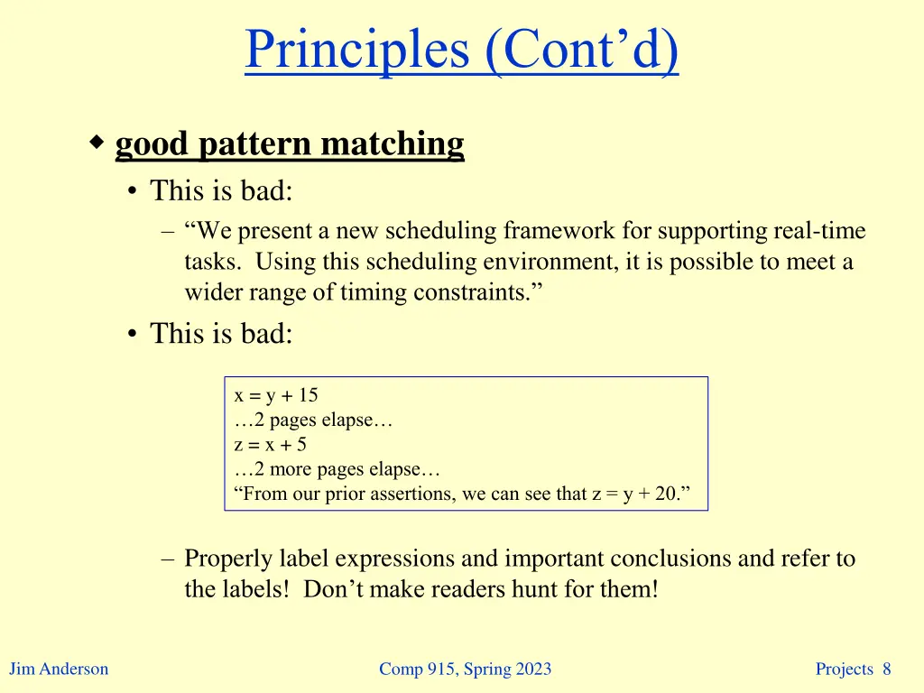 principles cont d