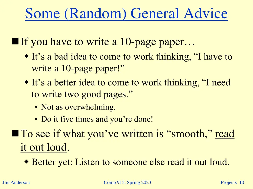 some random general advice