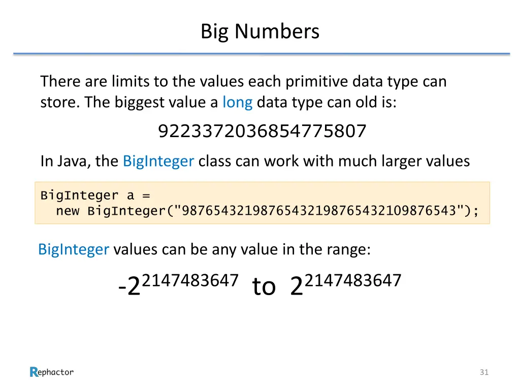 big numbers 1