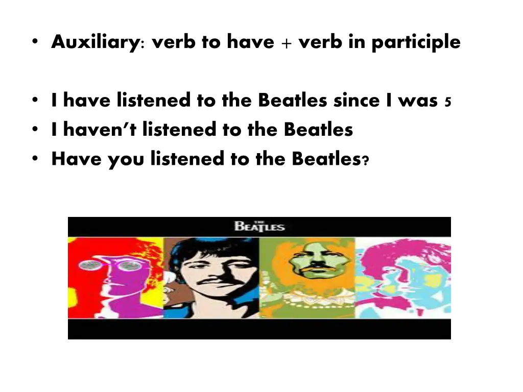 auxiliary verb to have verb in participle