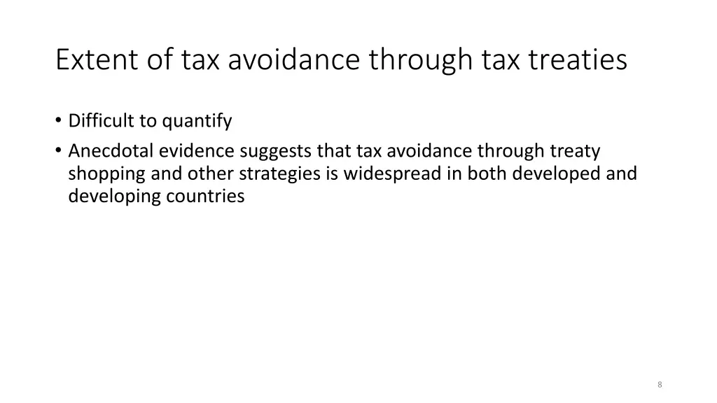 extent of tax avoidance through tax treaties