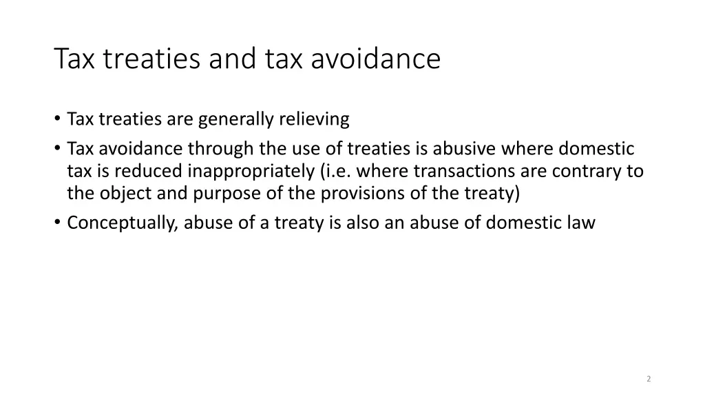 tax treaties and tax avoidance