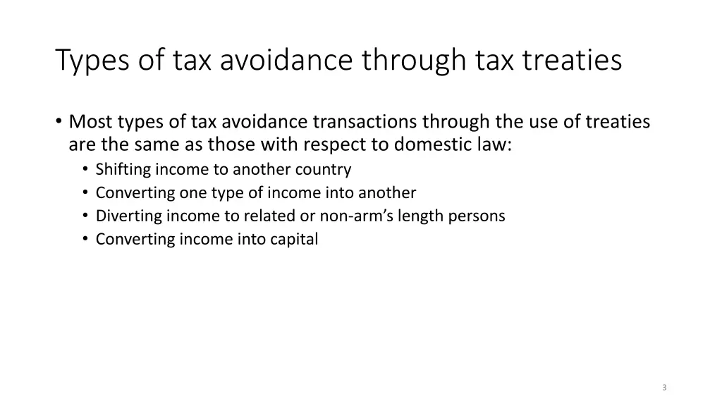 types of tax avoidance through tax treaties