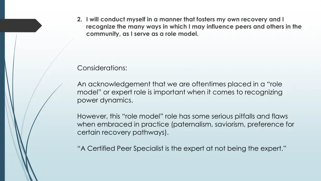 2 i will conduct myself in a manner that fosters