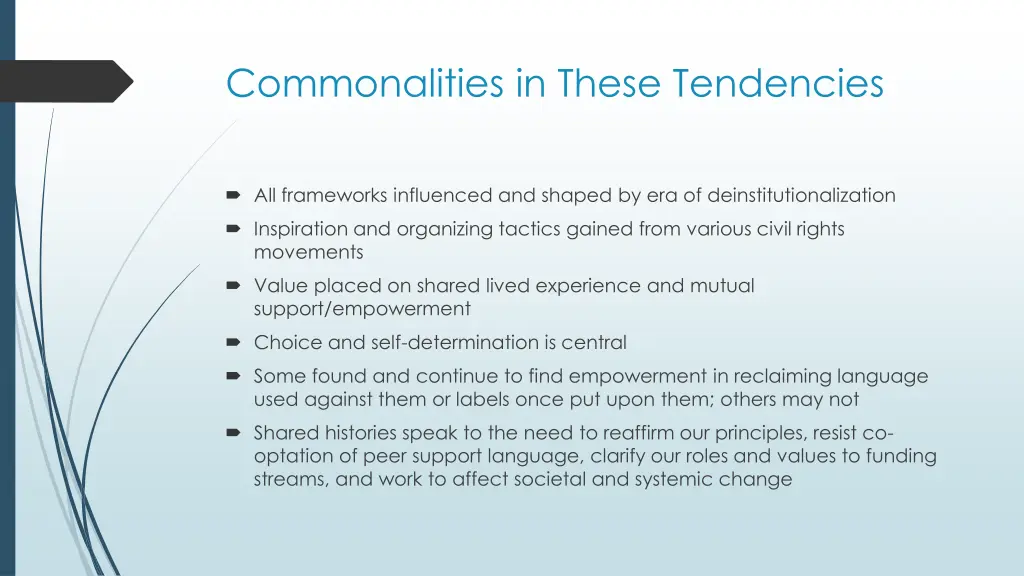 commonalities in these tendencies