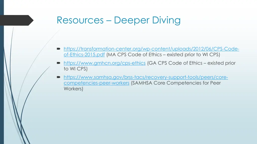 resources deeper diving