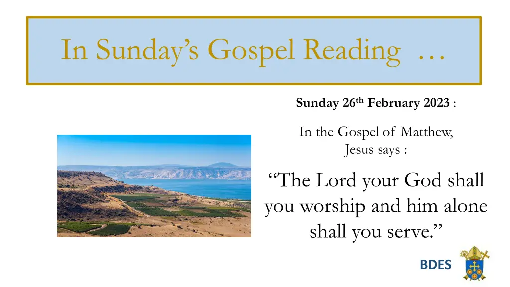 in sunday s gospel reading