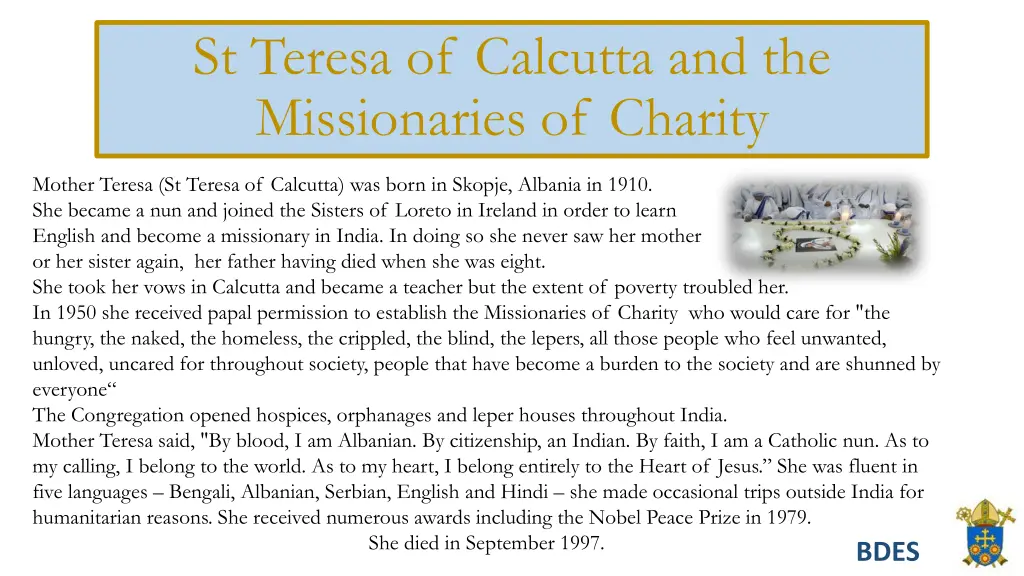 st teresa of calcutta and the missionaries