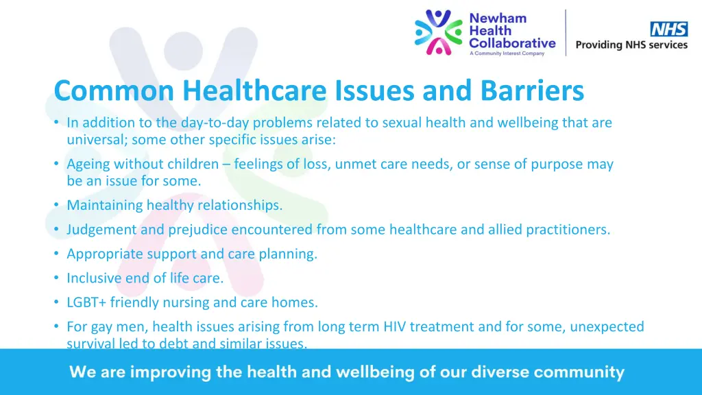 common healthcare issues and barriers in addition