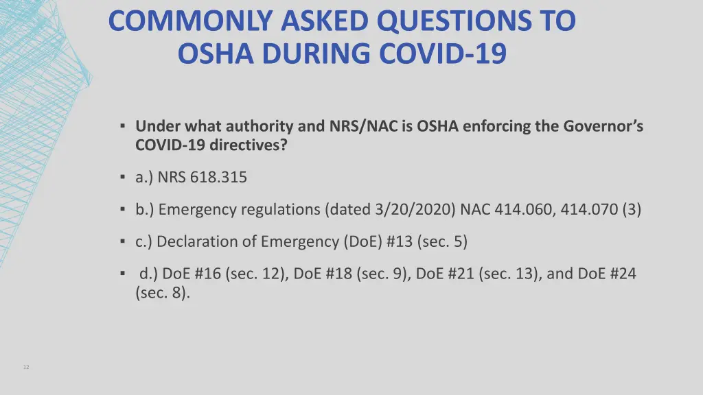 commonly asked questions to osha during covid 19
