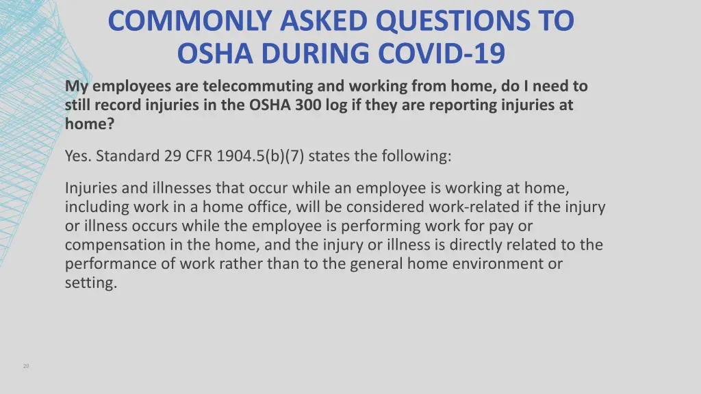 commonly asked questions to osha during covid 3